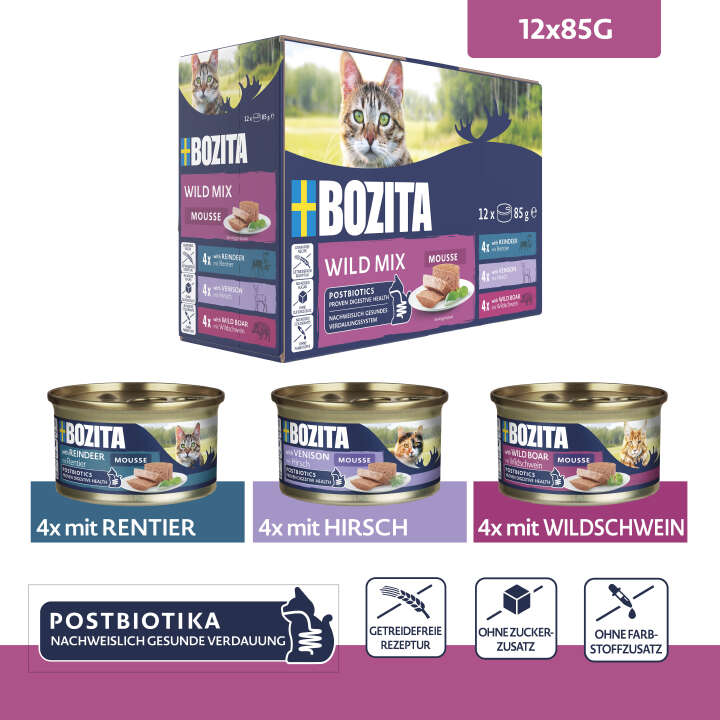 BOZITA Katzen-Nassfutter Mousse Wild Mix